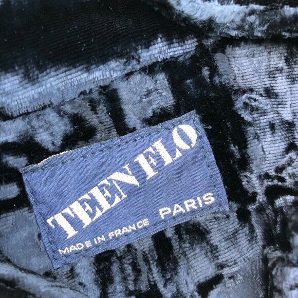 TEENFLO Designer Vintage Velvet Button Jacket Women's XL Black Paris Fra…​ - Picture 3 of 6